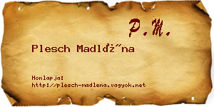 Plesch Madléna névjegykártya